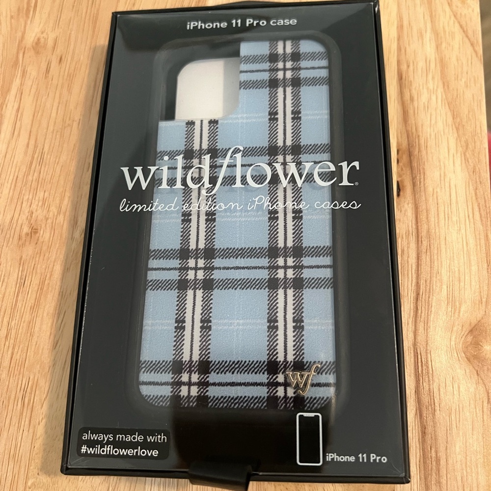 Wildflower Blue Plaid iPhone 11 Pro Case